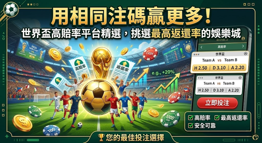 世界盃高賠率平台精選，挑選最高返還率的娛樂城